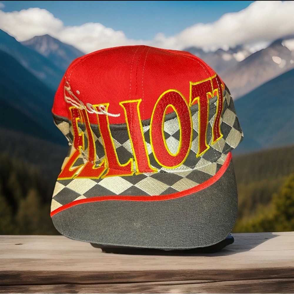 Vintage Bill Elliott McDonald’s Racing Team Checkered Snapback Hat 1998